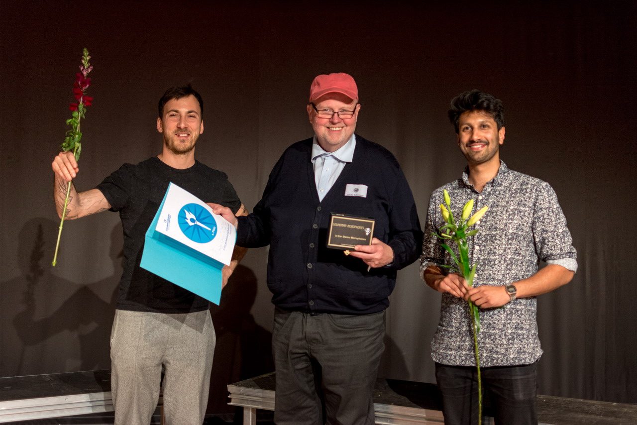 Ralph Tharayil, Jascha Dormann, Frieder Butzmann. Bild: Golo Föllmer.